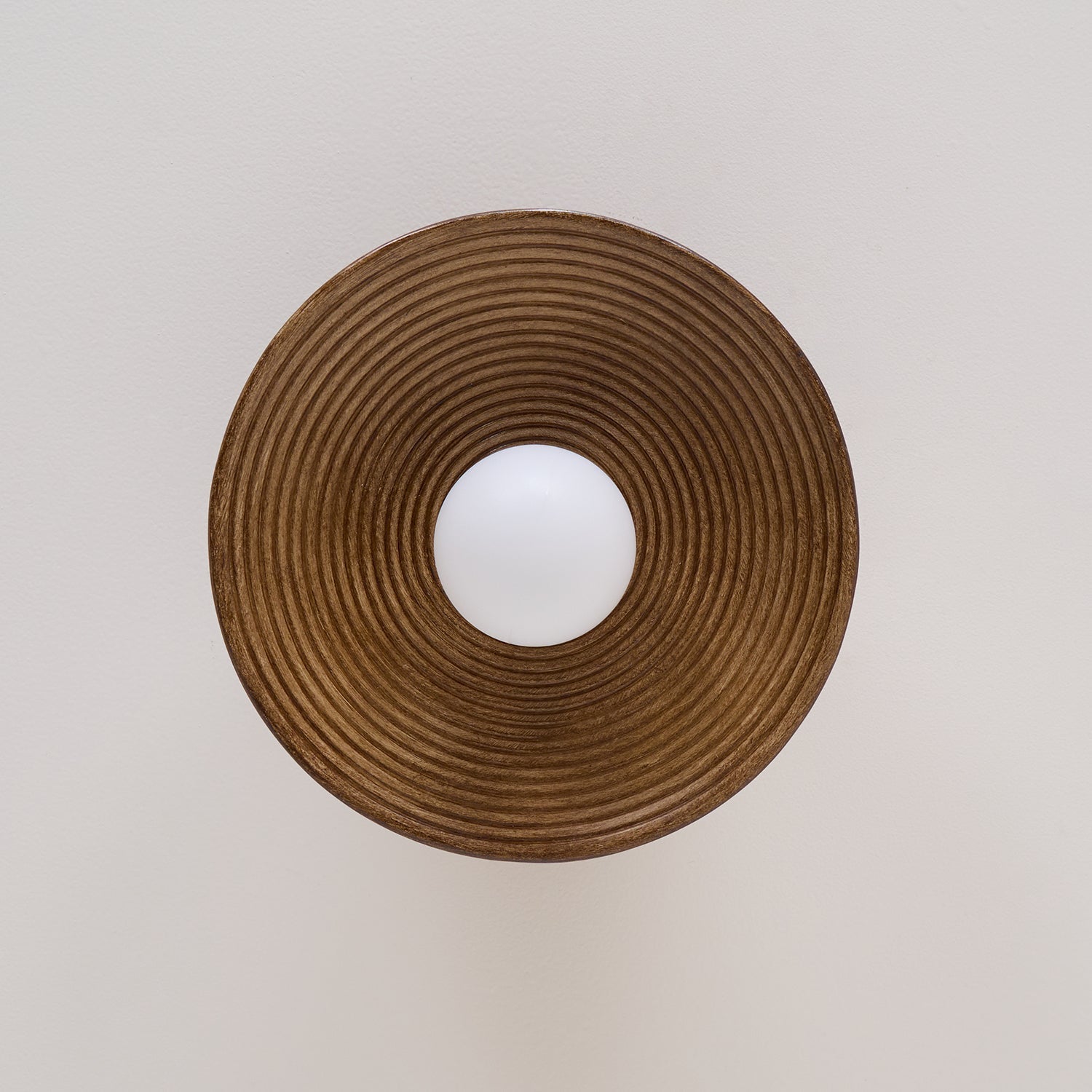 Orvian Wooden Flush Mount Ceiling Light with Round Globe - Lamp Copper