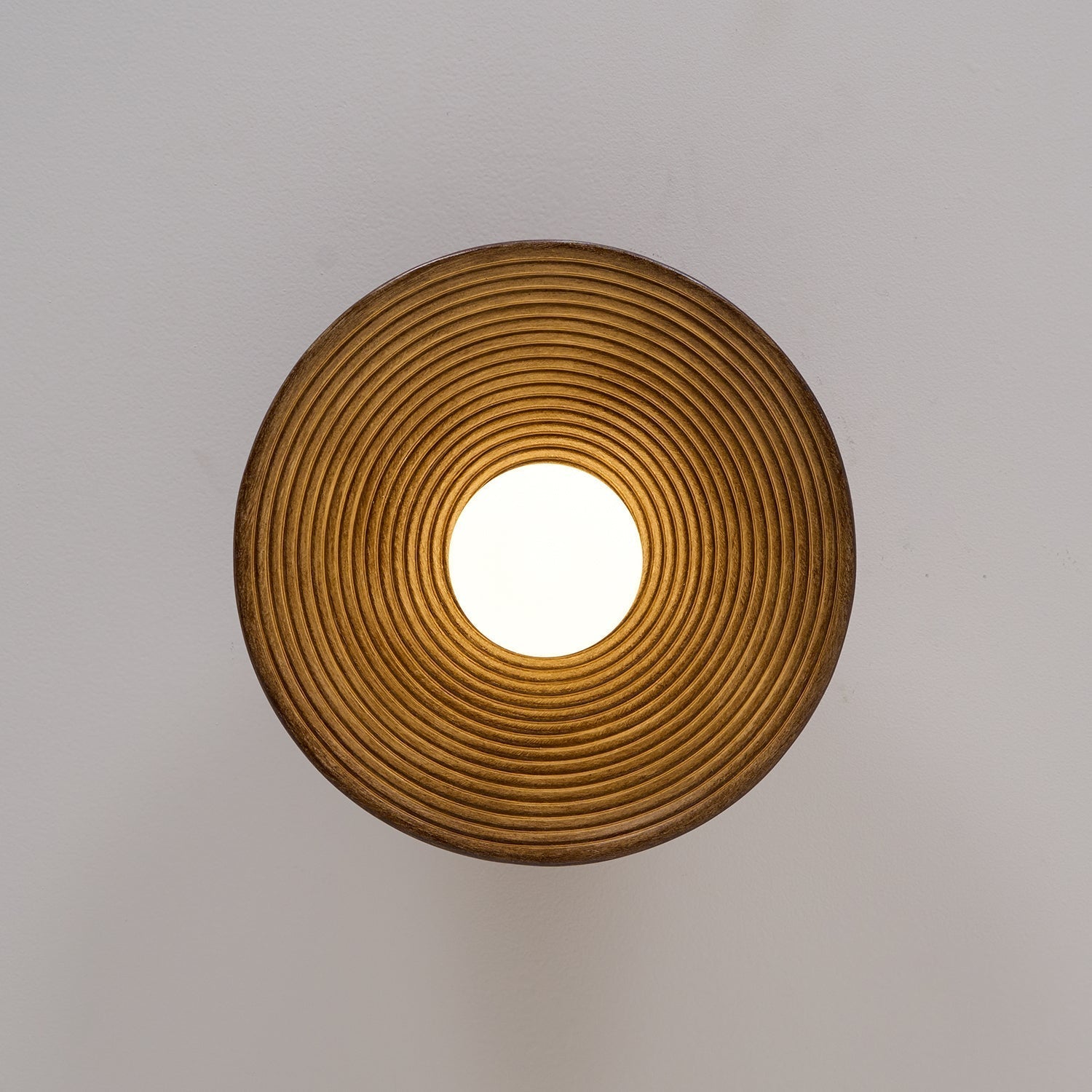 Orvian Wooden Flush Mount Ceiling Light with Round Globe - Lamp Copper