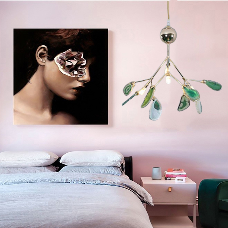 Aria Agate Creative Colourful Chandelier Bedroom/Living Room - Lamp Copper