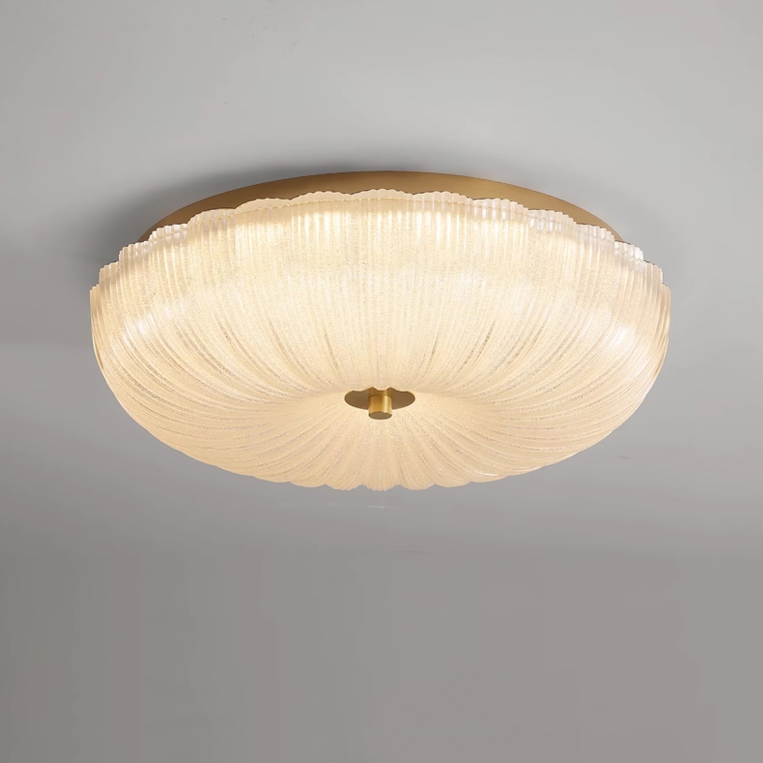Halo Ceiling Light Ripple Glass - Lamp Copper