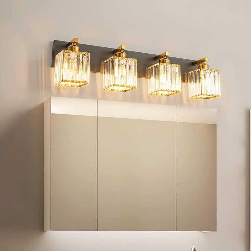 Kristy Vintage LED Metal/Crystal Wall Lamp For Mirror, Gold - Lamp Copper