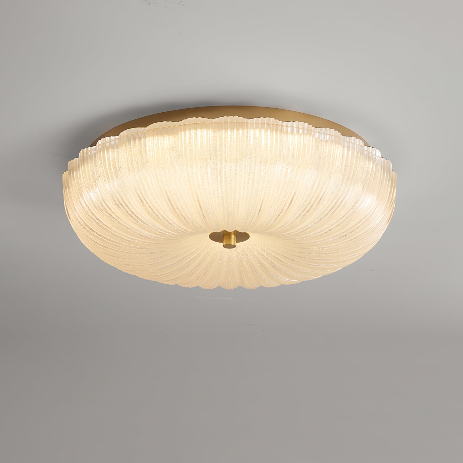 Halo Ceiling Light Ripple Glass - Lamp Copper