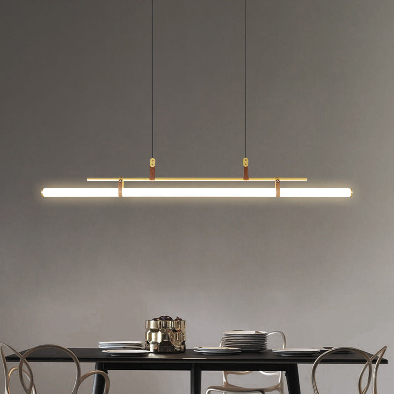 Inari Modern Linear Metal Pendant Light,Black/Gold - Lamp Copper