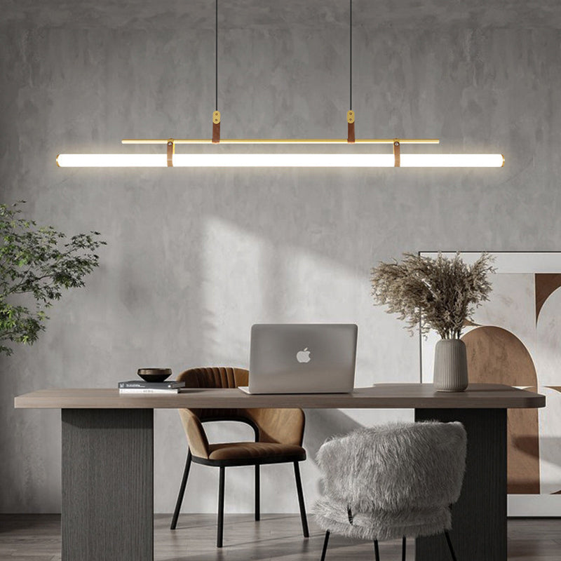 Inari Modern Linear Metal Pendant Light,Black/Gold - Lamp Copper