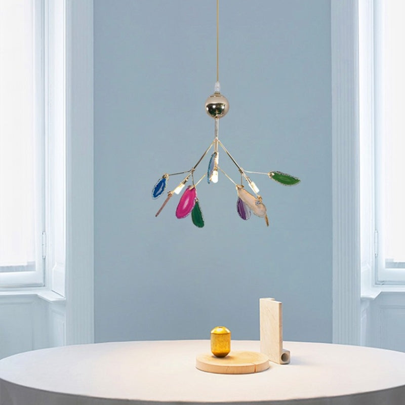 Aria Agate Creative Colourful Chandelier Bedroom/Living Room - Lamp Copper