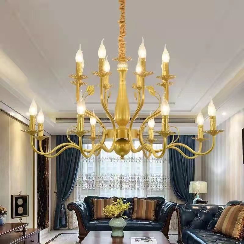 Silva Chandelier Rustic Glass Living Room Bedroom - Lamp Copper