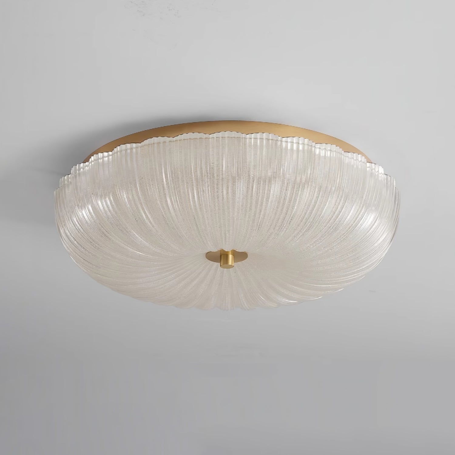 Halo Ceiling Light Ripple Glass - Lamp Copper
