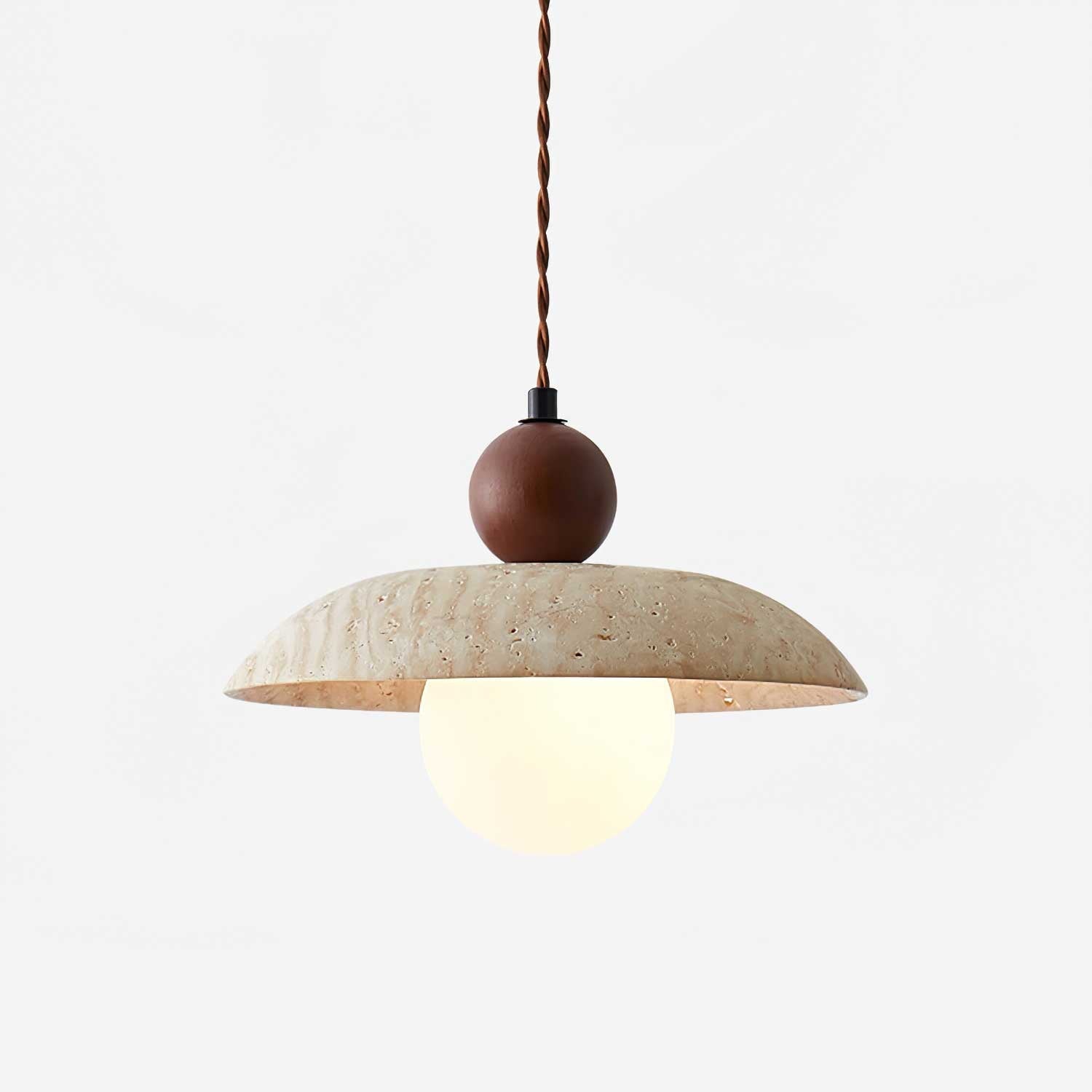 Soleil Travertine Pendant Light - Lamp Copper