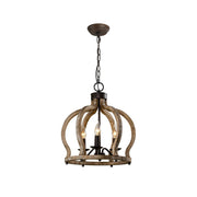Vivinir Vintage Industrial Aura Farmhouse Wooden Metal Pendant Lamp - Lamp Copper