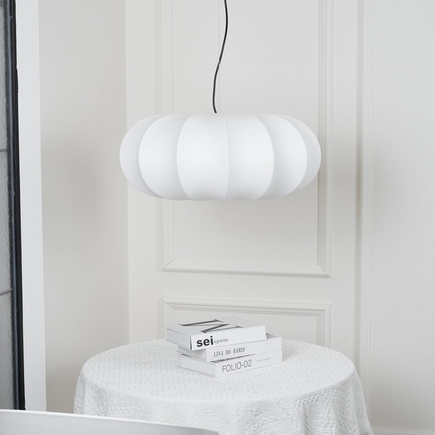 Kiyo Pumpkin Pendant Light Silk - Lamp Copper