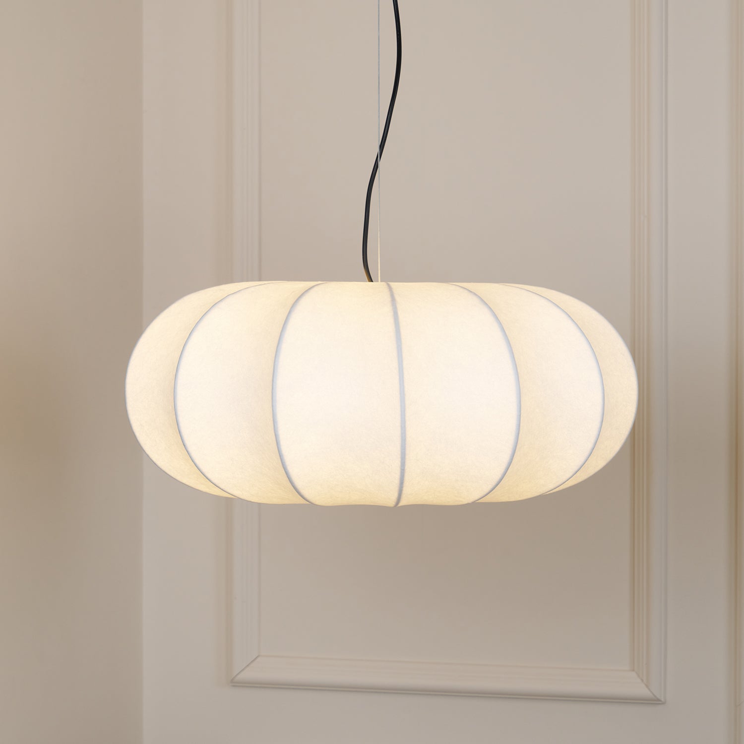 Kiyo Pumpkin Pendant Light Silk - Lamp Copper