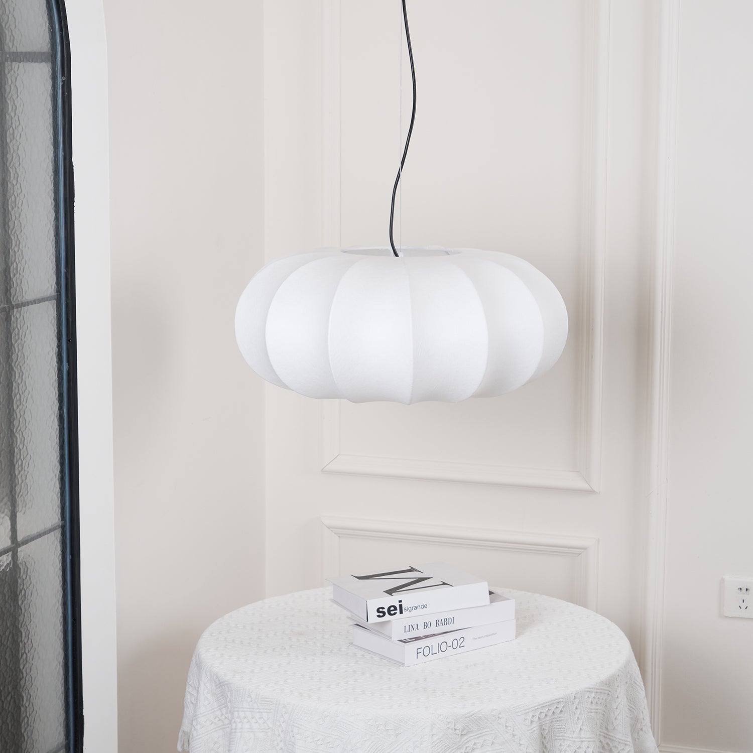 Kiyo Pumpkin Pendant Light Silk - Lamp Copper