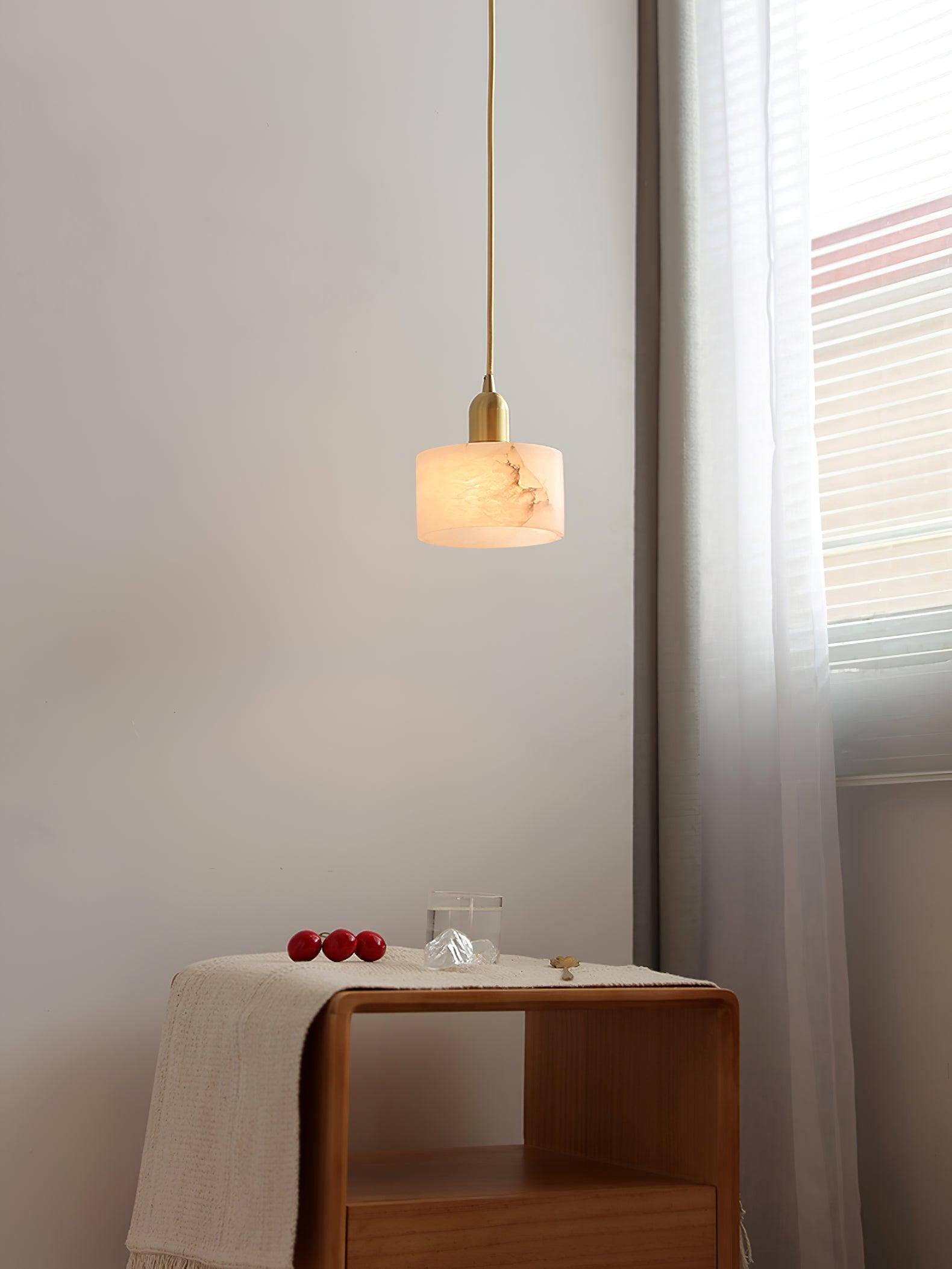 Brio Alabaster Pendant Light - Lamp Copper