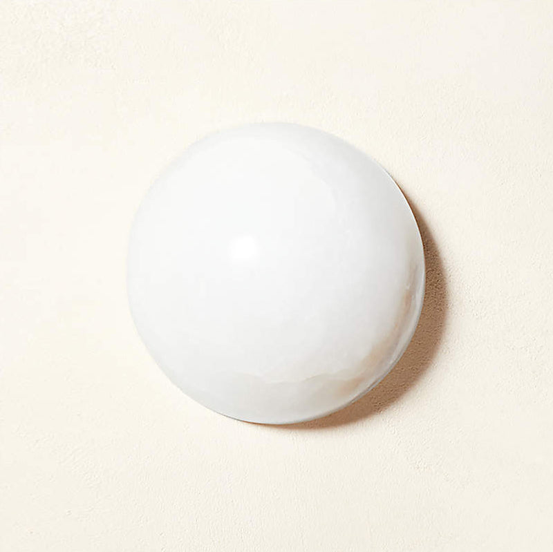 Grex Minimalist Round Alabaster Wall Lamp - Lamp Copper