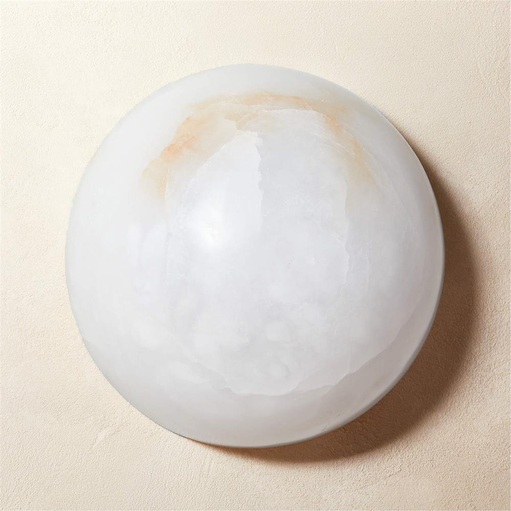 Grex Minimalist Round Alabaster Wall Lamp - Lamp Copper