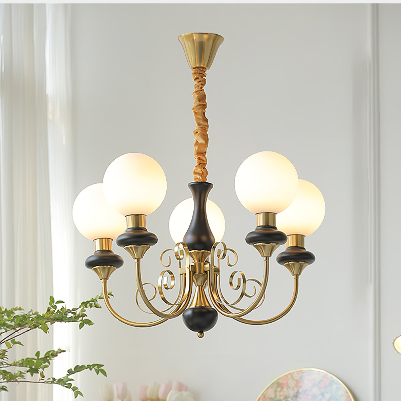 Evanthe Chandelier Glass - Lamp Copper