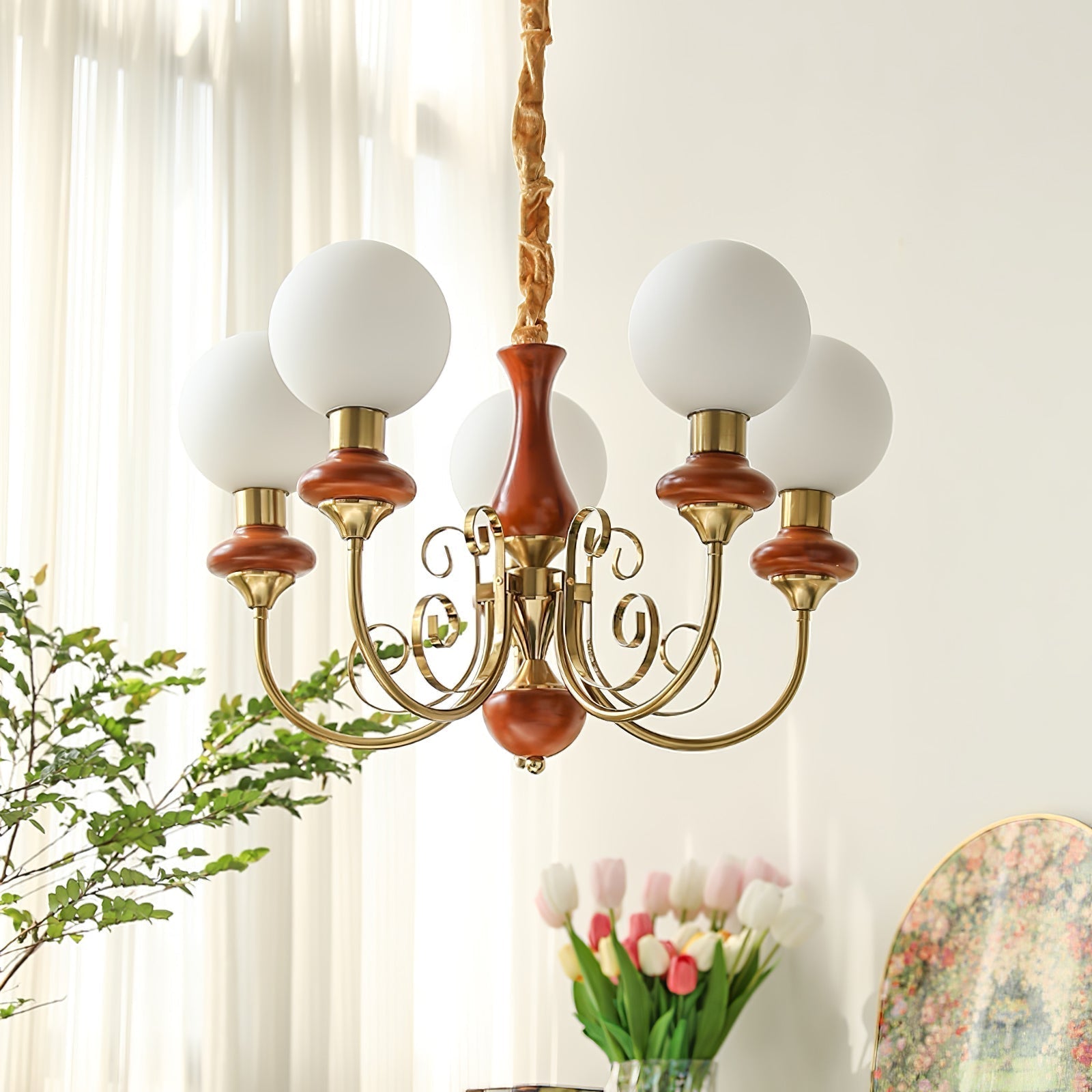 Evanthe Chandelier Glass - Lamp Copper