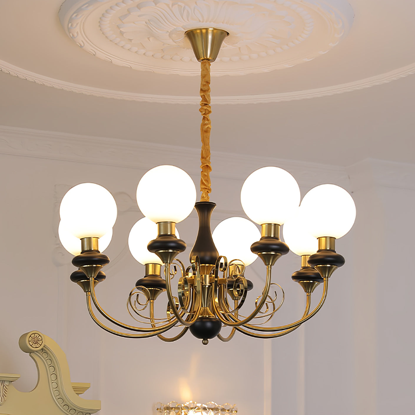 Evanthe Chandelier Glass - Lamp Copper