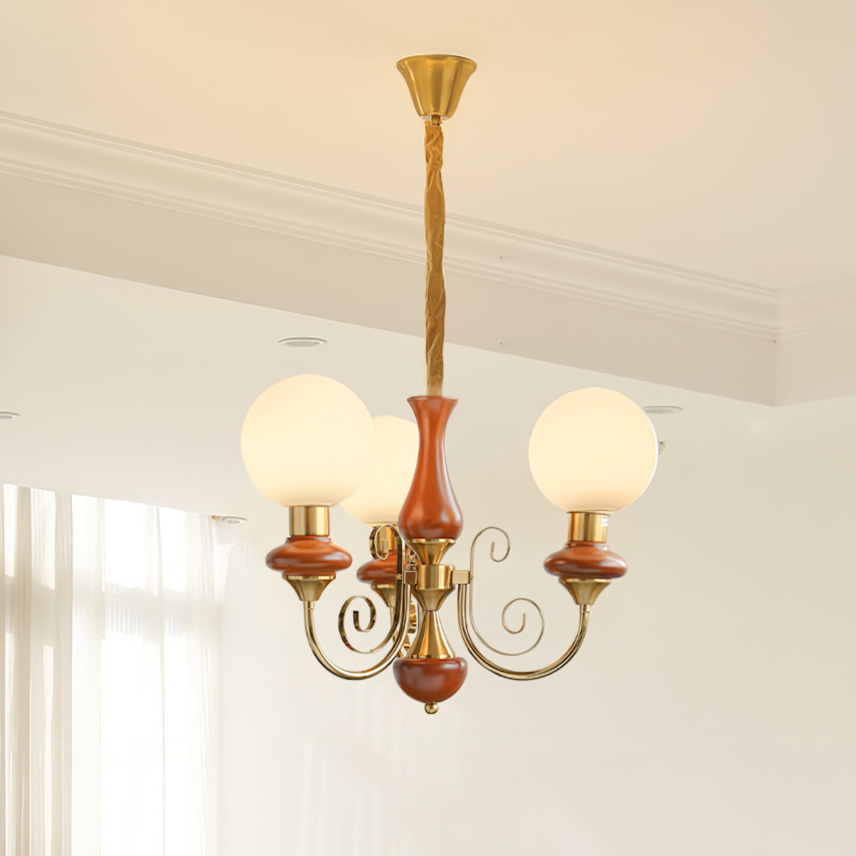 Evanthe Chandelier Glass - Lamp Copper