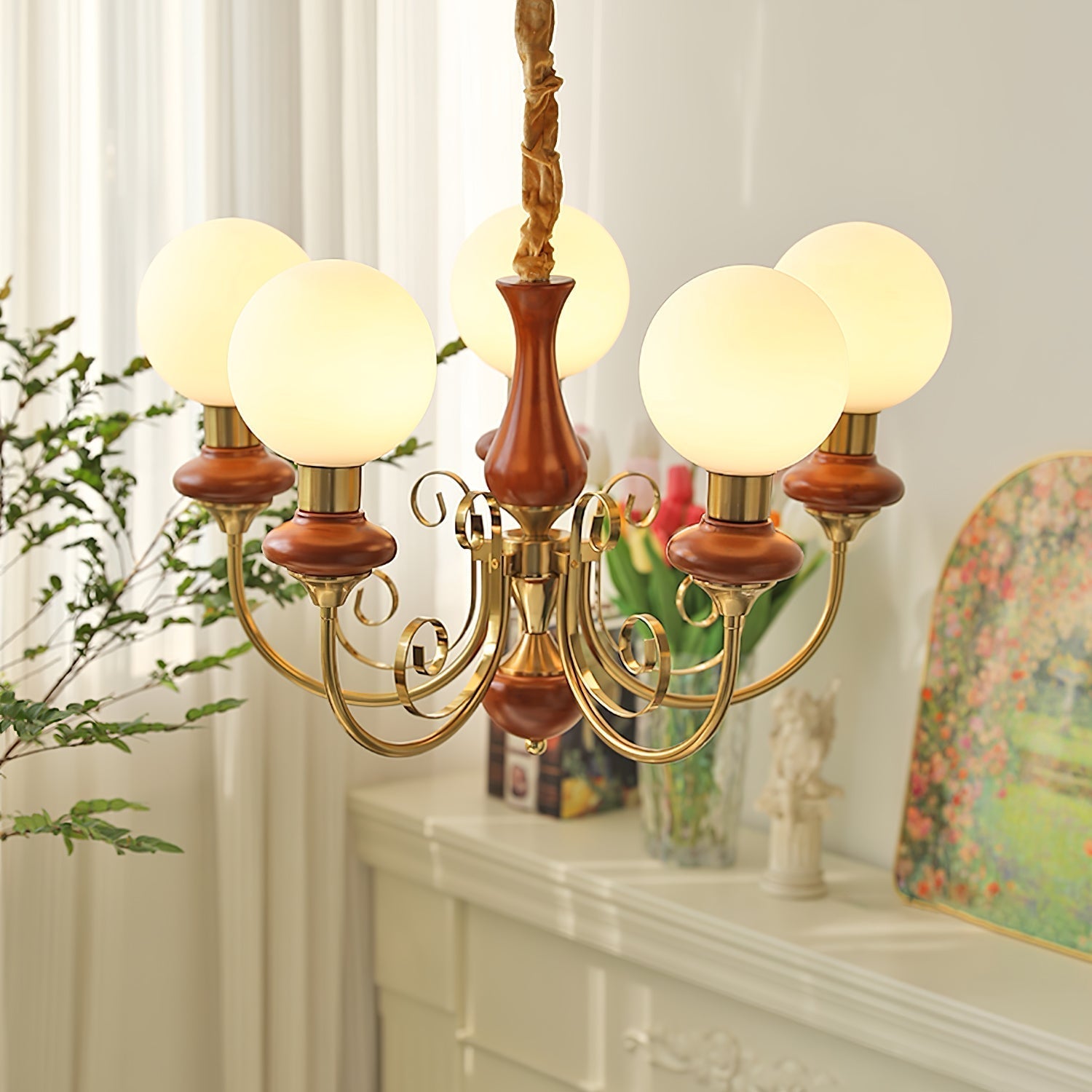 Evanthe Chandelier Glass - Lamp Copper