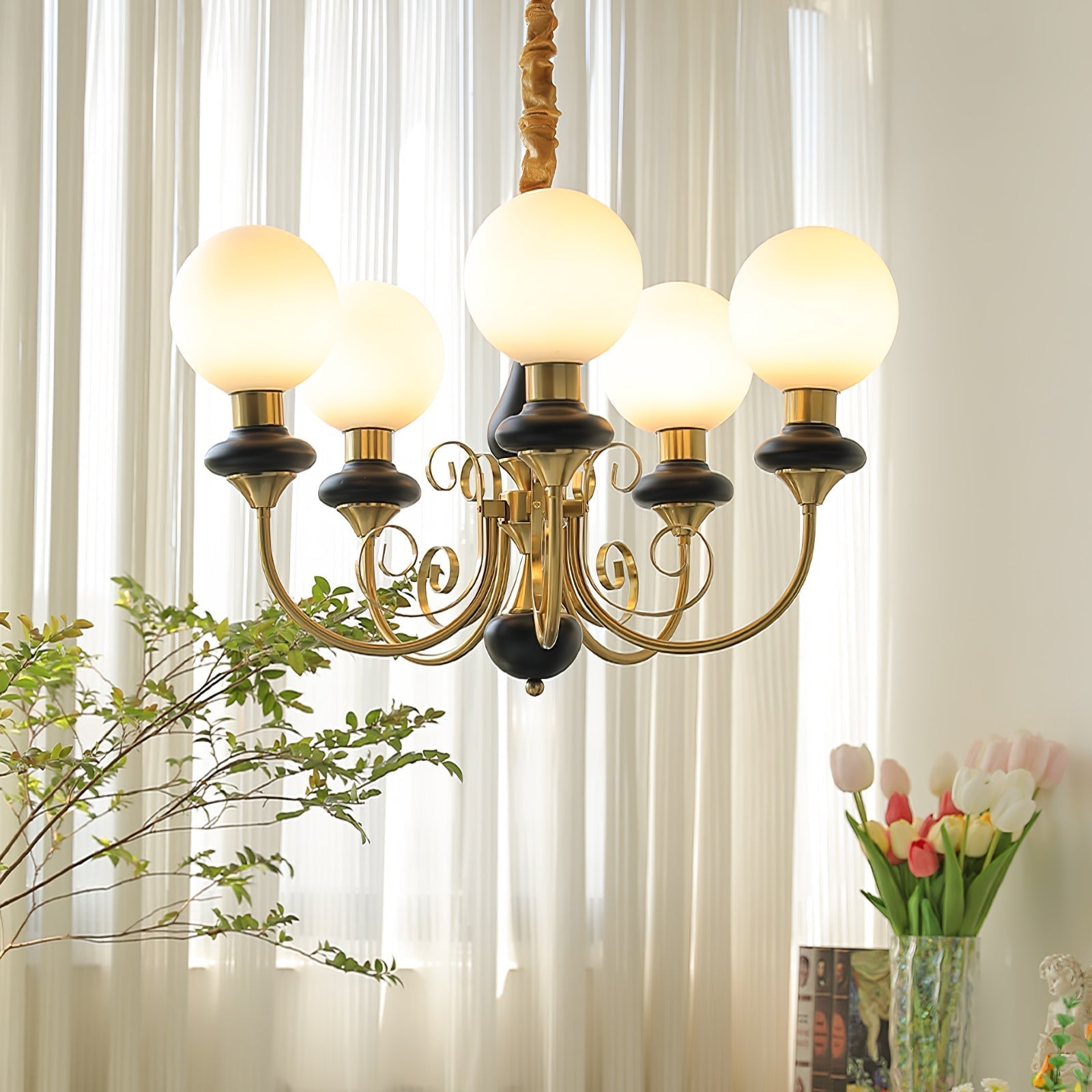 Evanthe Chandelier Glass - Lamp Copper