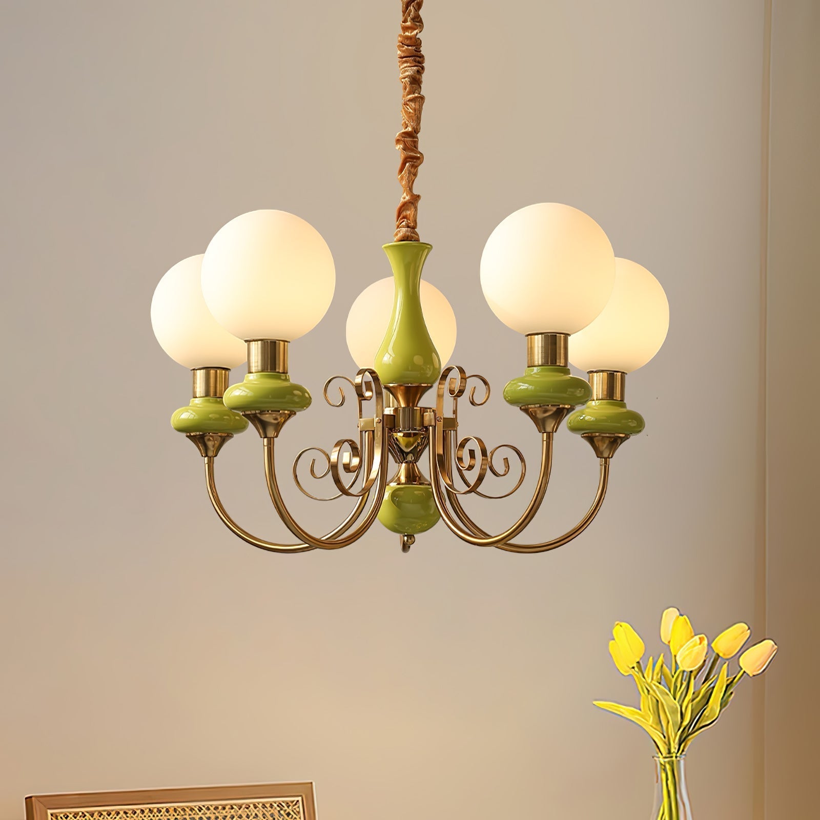 Evanthe Chandelier Glass - Lamp Copper