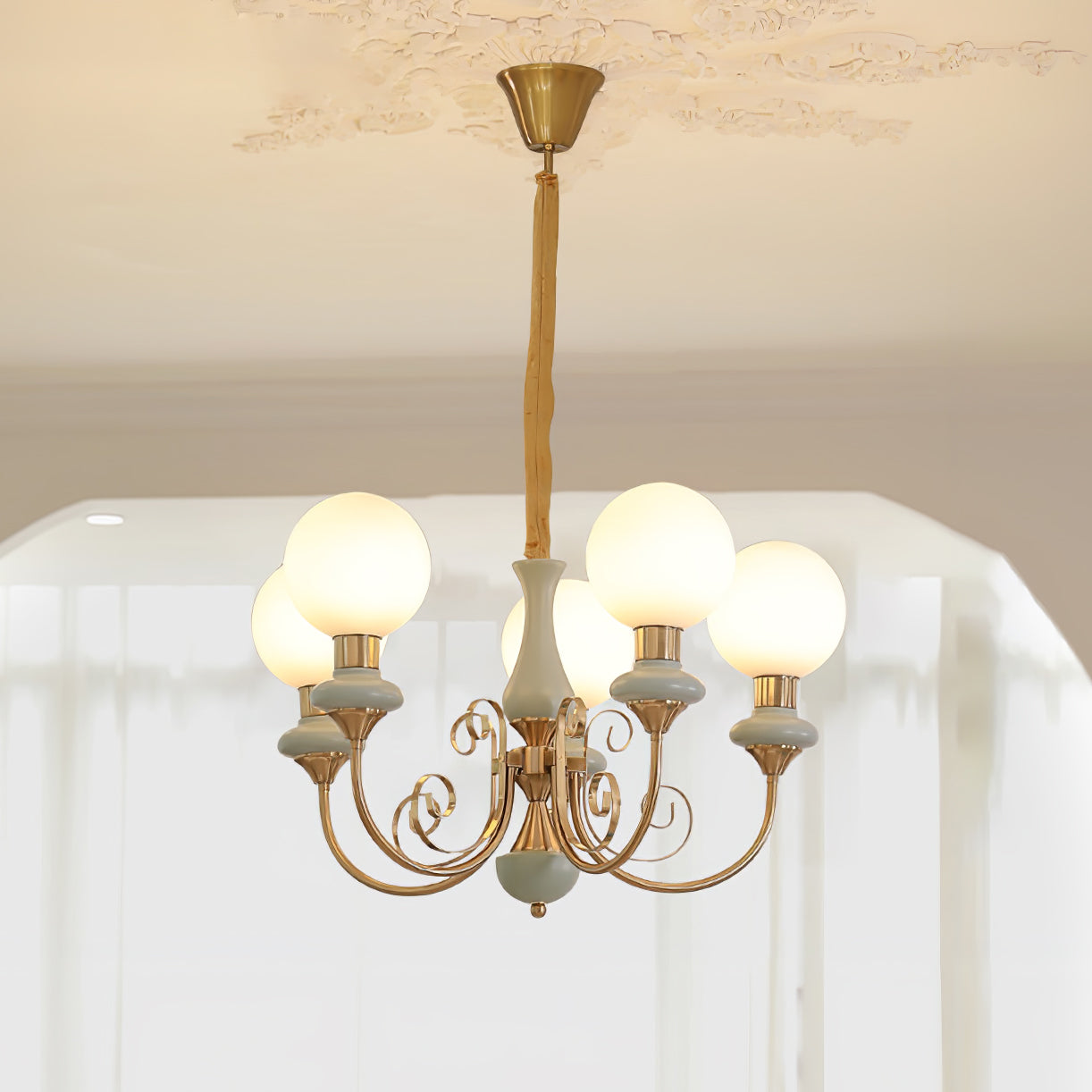 Evanthe Chandelier Glass - Lamp Copper