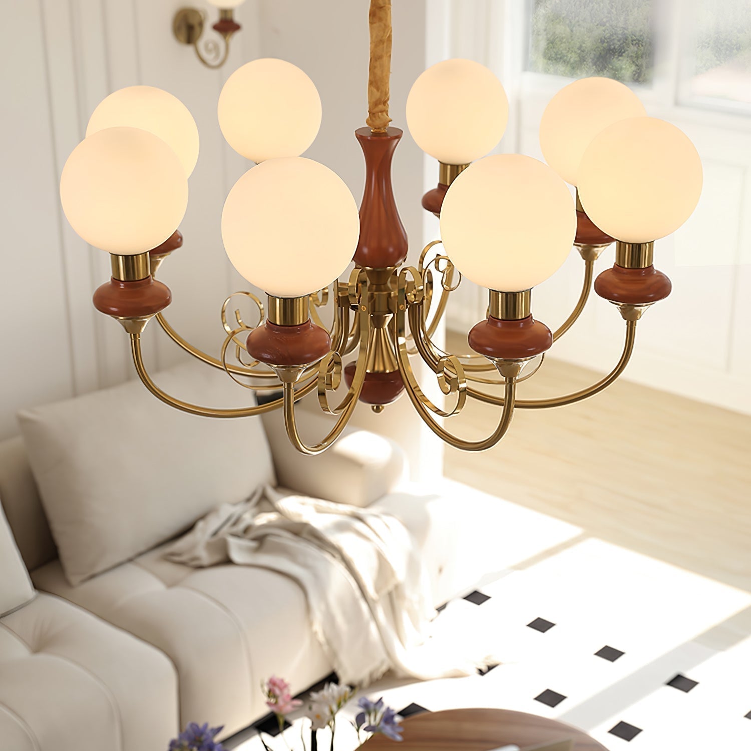 Evanthe Chandelier Glass - Lamp Copper