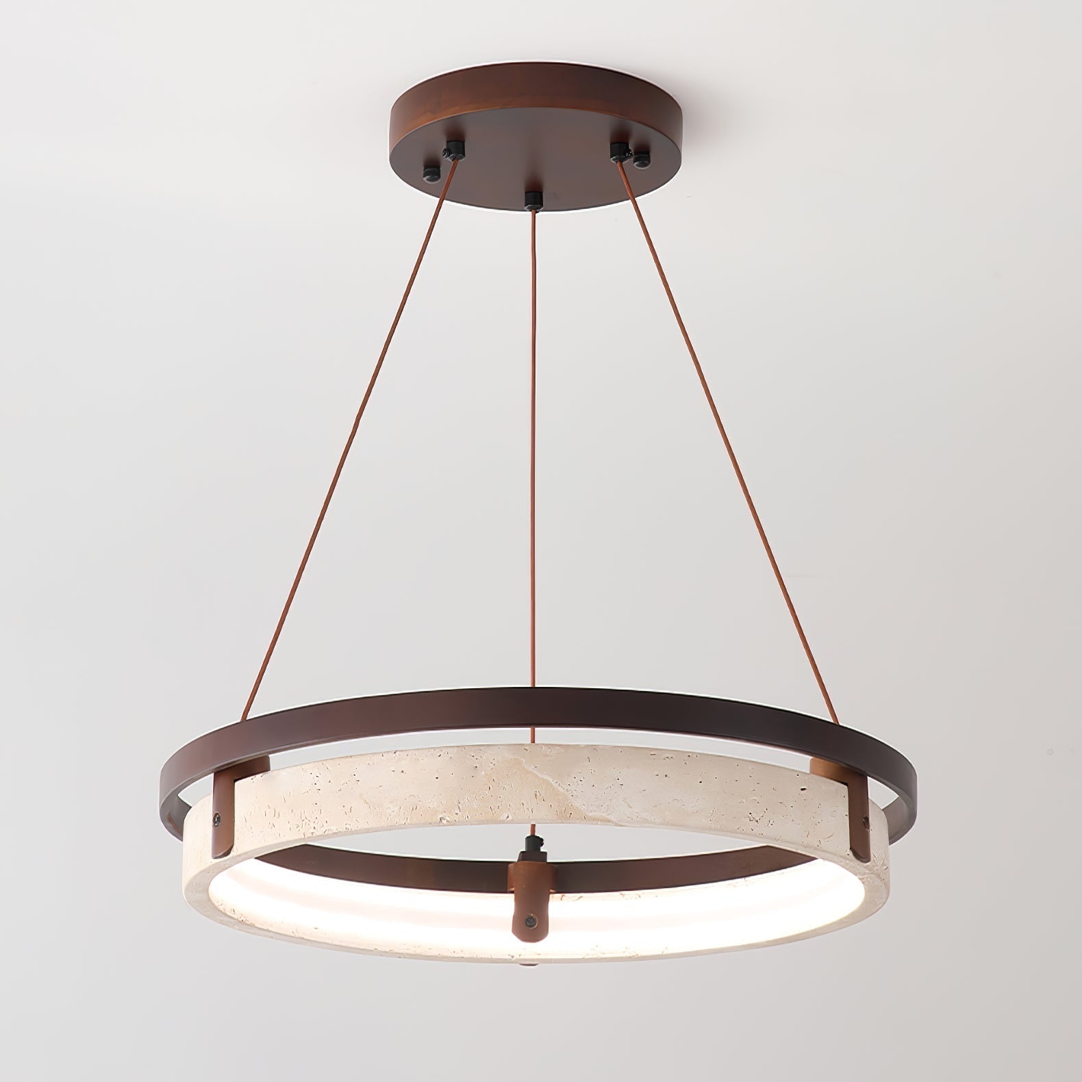 Veraearae Travertine Pendant Light - Lamp Copper