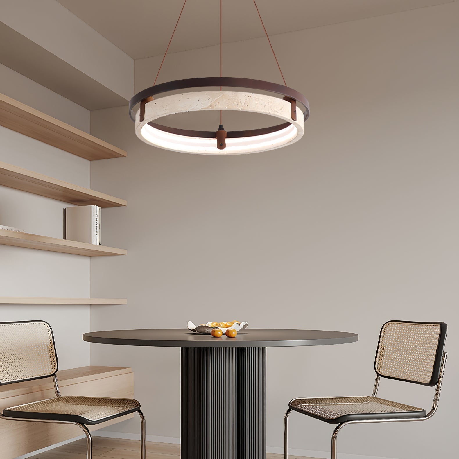 Veraearae Travertine Pendant Light - Lamp Copper