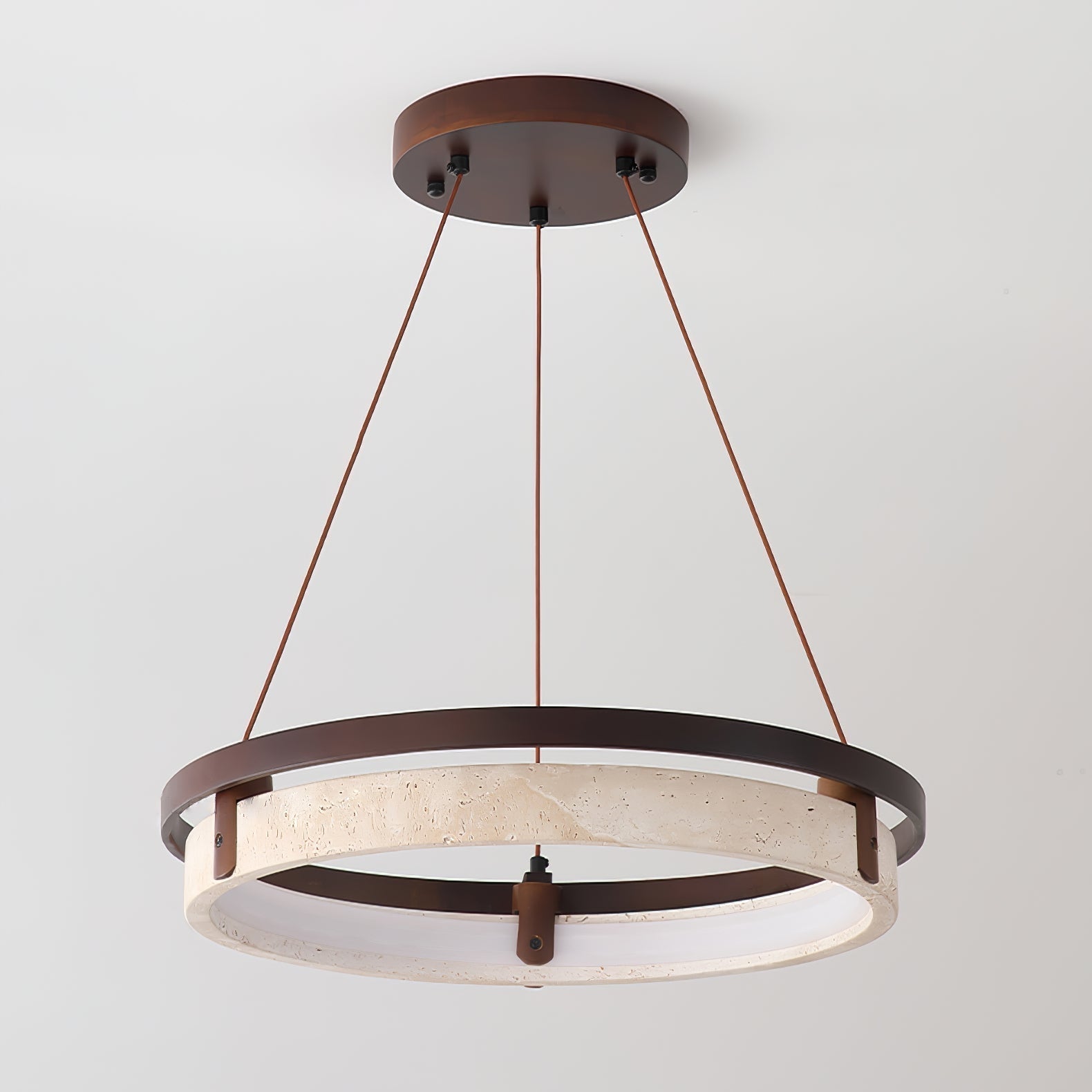 Veraearae Travertine Pendant Light - Lamp Copper