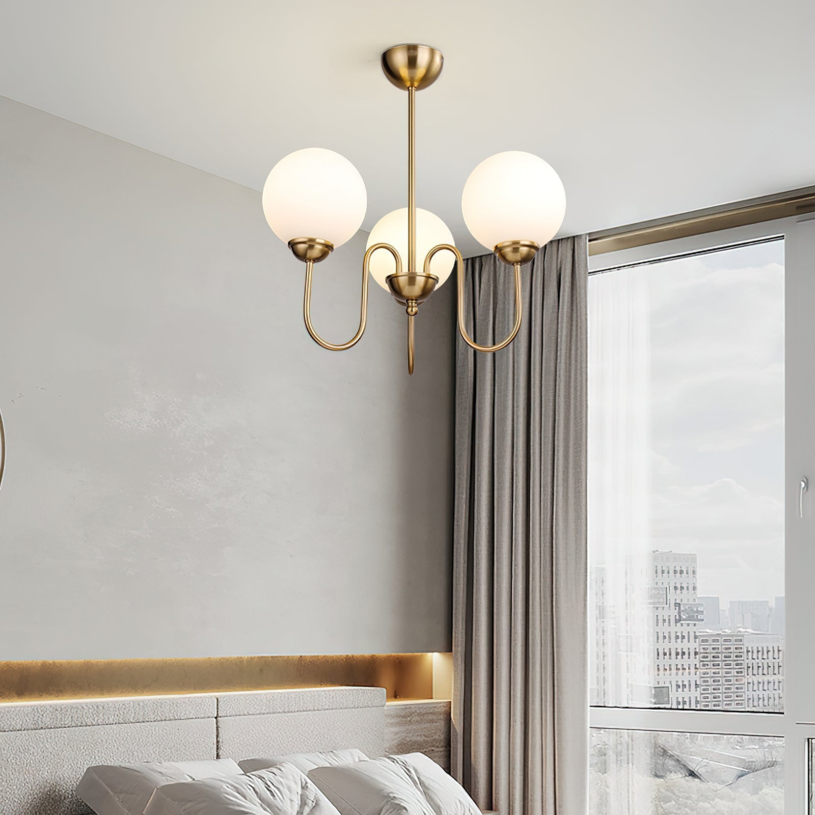 Ildorel Premium Nordic Art Brass Glass Chandelier - Lamp Copper