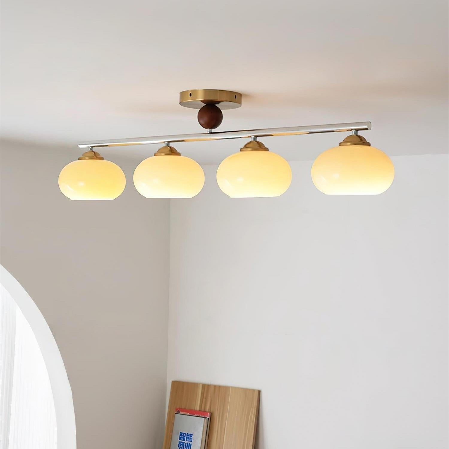 Charlotte Modern Glass Ceiling Light - Lamp Copper