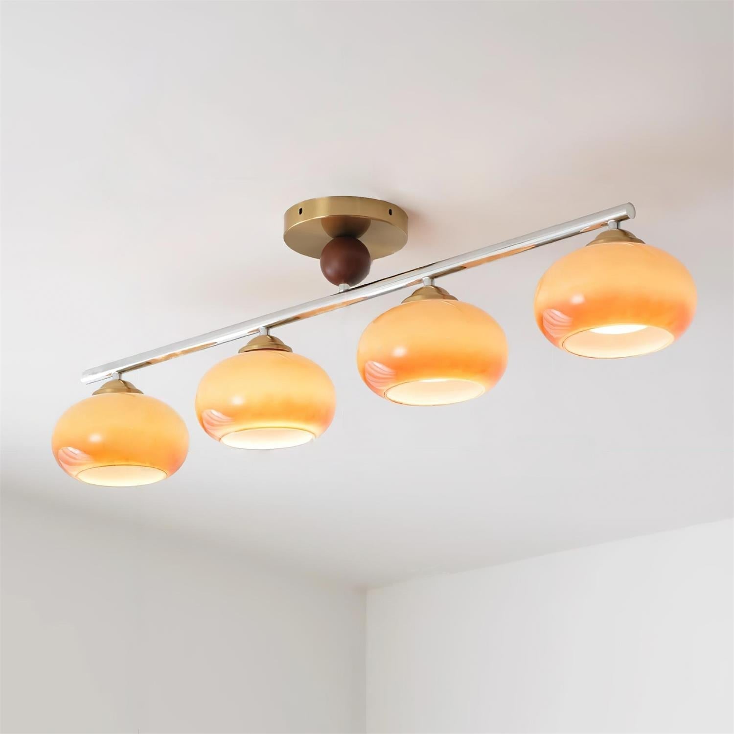 Charlotte Modern Glass Ceiling Light - Lamp Copper