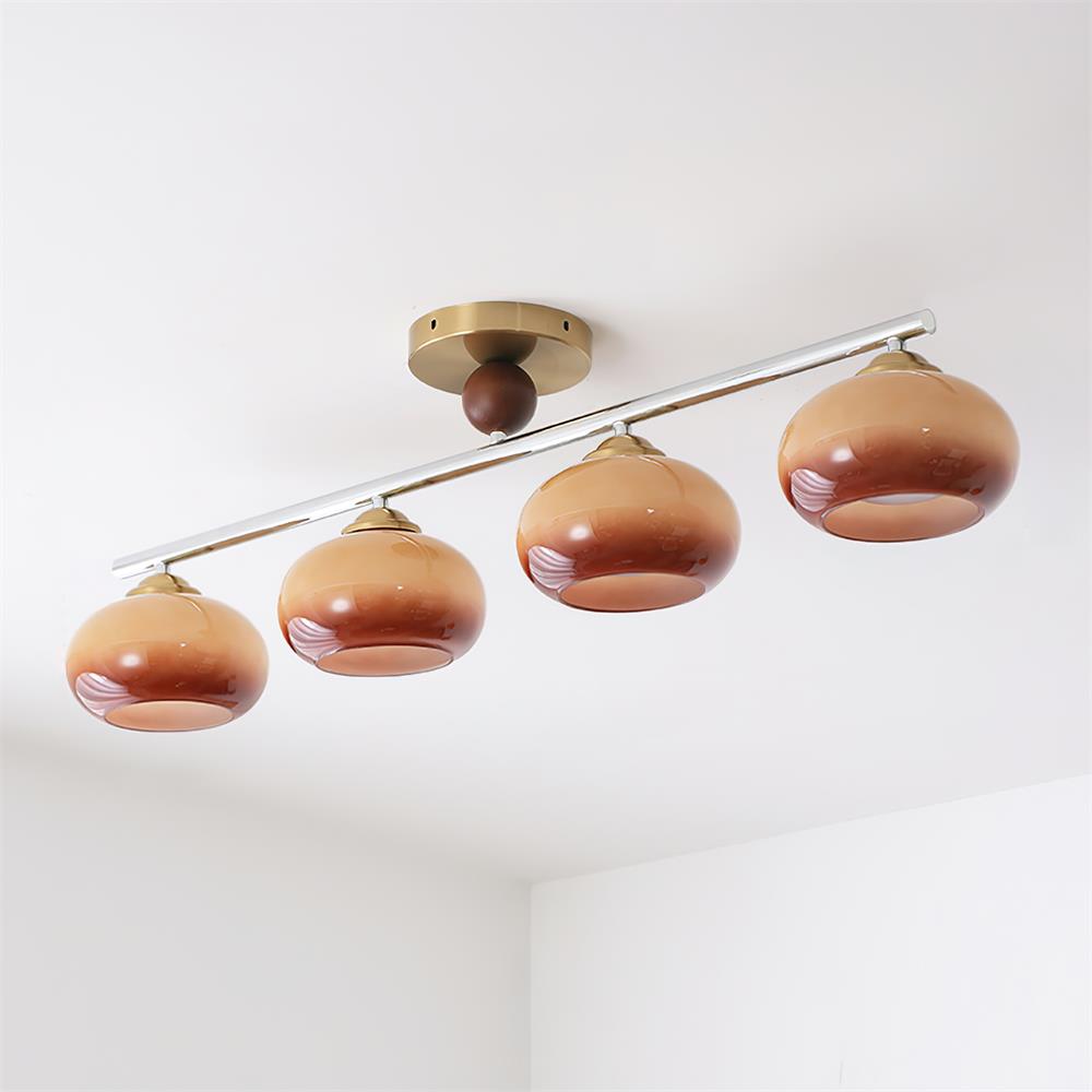 Charlotte Modern Glass Ceiling Light - Lamp Copper