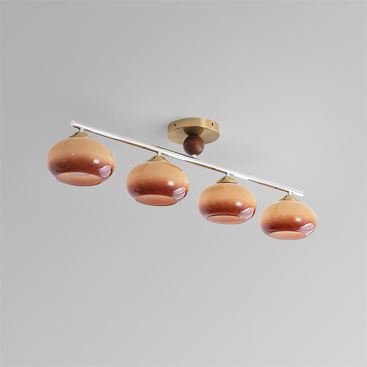 Charlotte Modern Glass Ceiling Light - Lamp Copper
