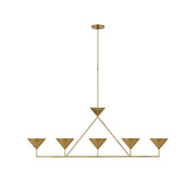 Ulveleth Modern Minimalist Linear Metal Chandelier - Lamp Copper