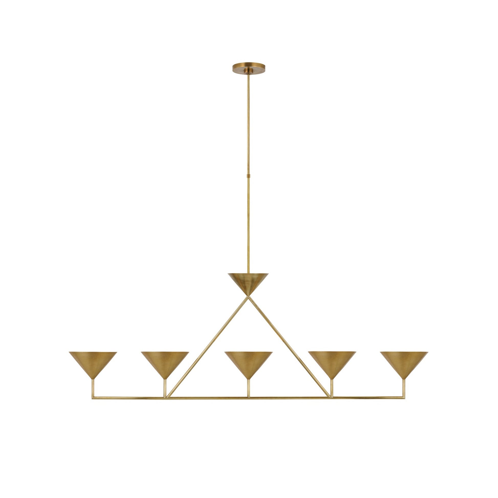 Ulveleth Modern Minimalist Linear Metal Chandelier - Lamp Copper