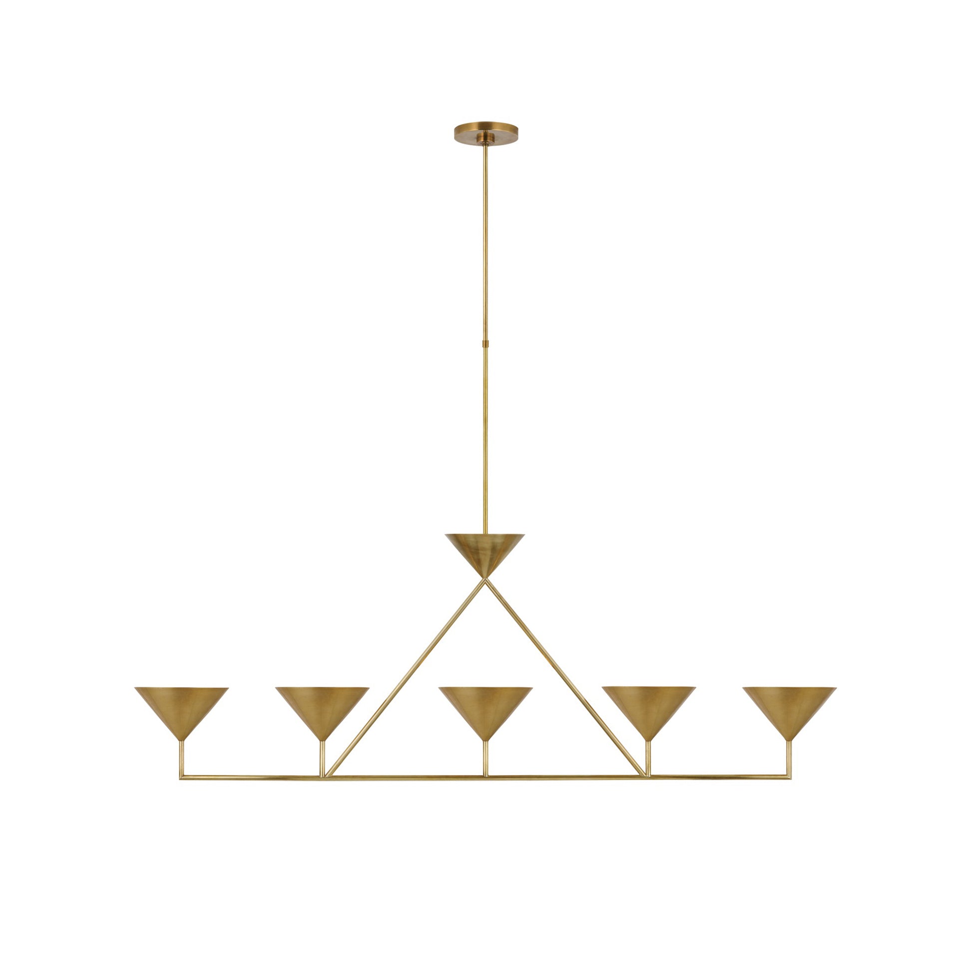 Ulveleth Modern Minimalist Linear Metal Chandelier - Lamp Copper