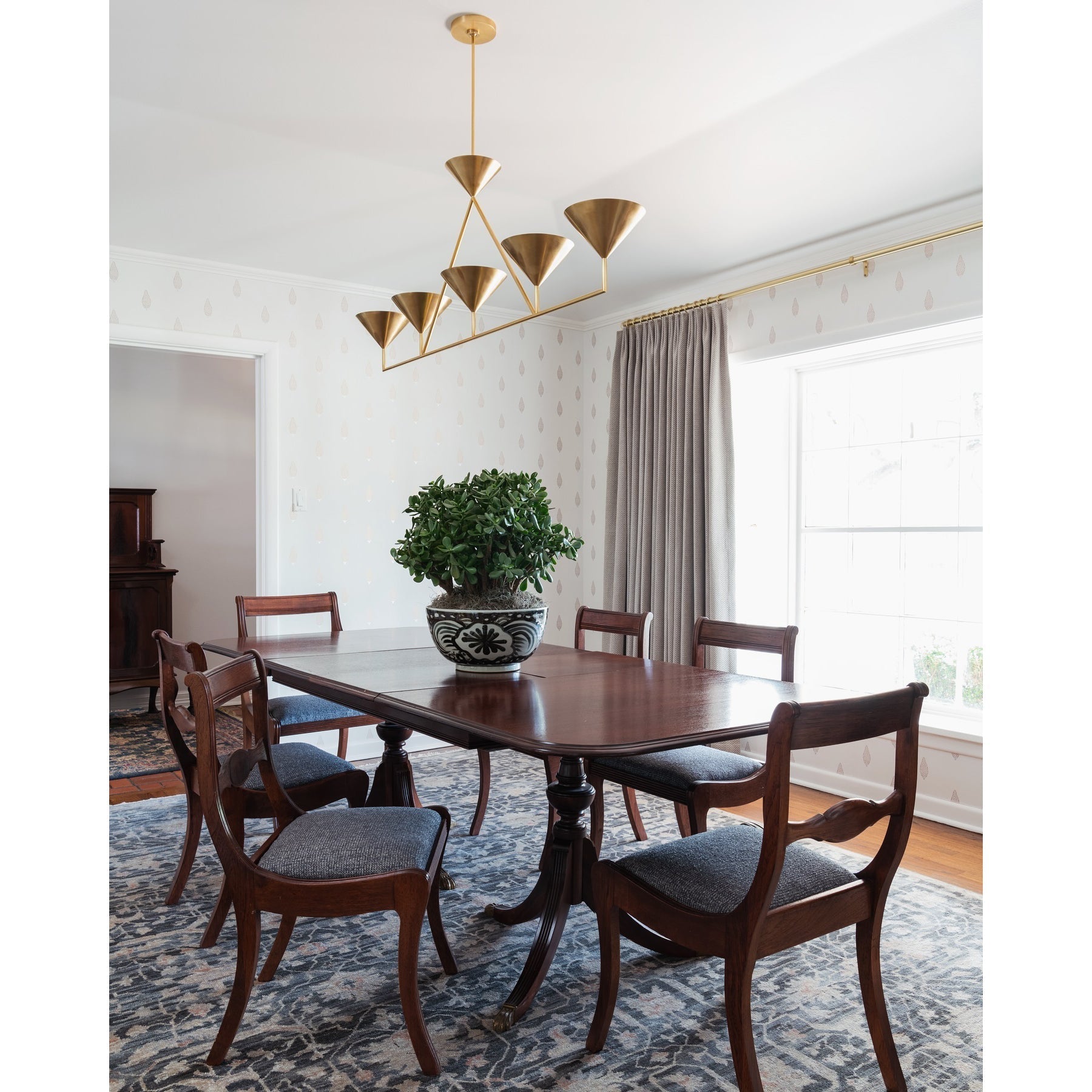 Ulveleth Modern Minimalist Linear Metal Chandelier - Lamp Copper