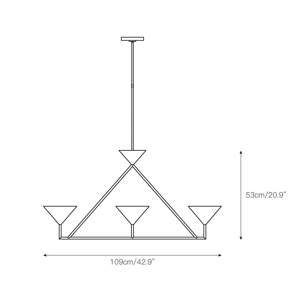 Ulveleth Modern Minimalist Linear Metal Chandelier - Lamp Copper