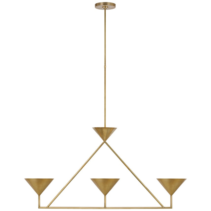 Ulveleth Modern Minimalist Linear Metal Chandelier - Lamp Copper