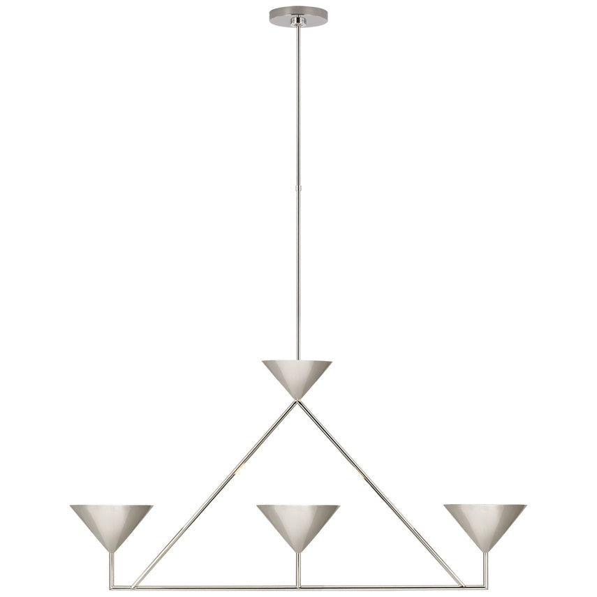 Ulveleth Modern Minimalist Linear Metal Chandelier - Lamp Copper