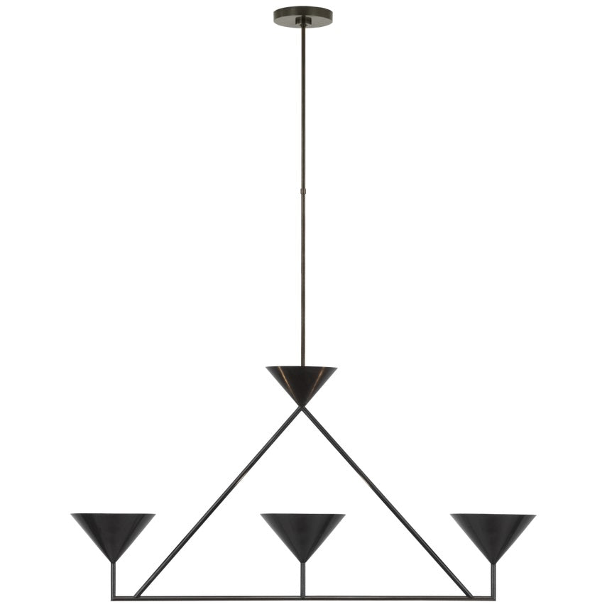 Ulveleth Modern Minimalist Linear Metal Chandelier - Lamp Copper