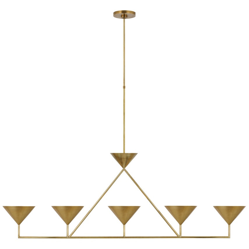 Ulveleth Modern Minimalist Linear Metal Chandelier - Lamp Copper