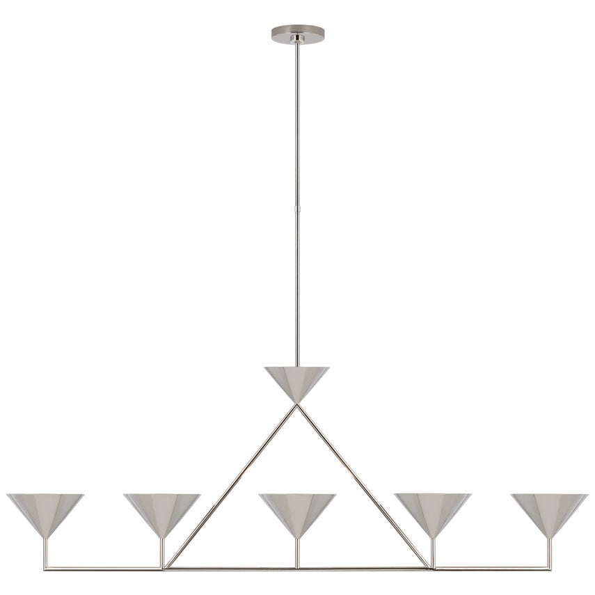 Ulveleth Modern Minimalist Linear Metal Chandelier - Lamp Copper