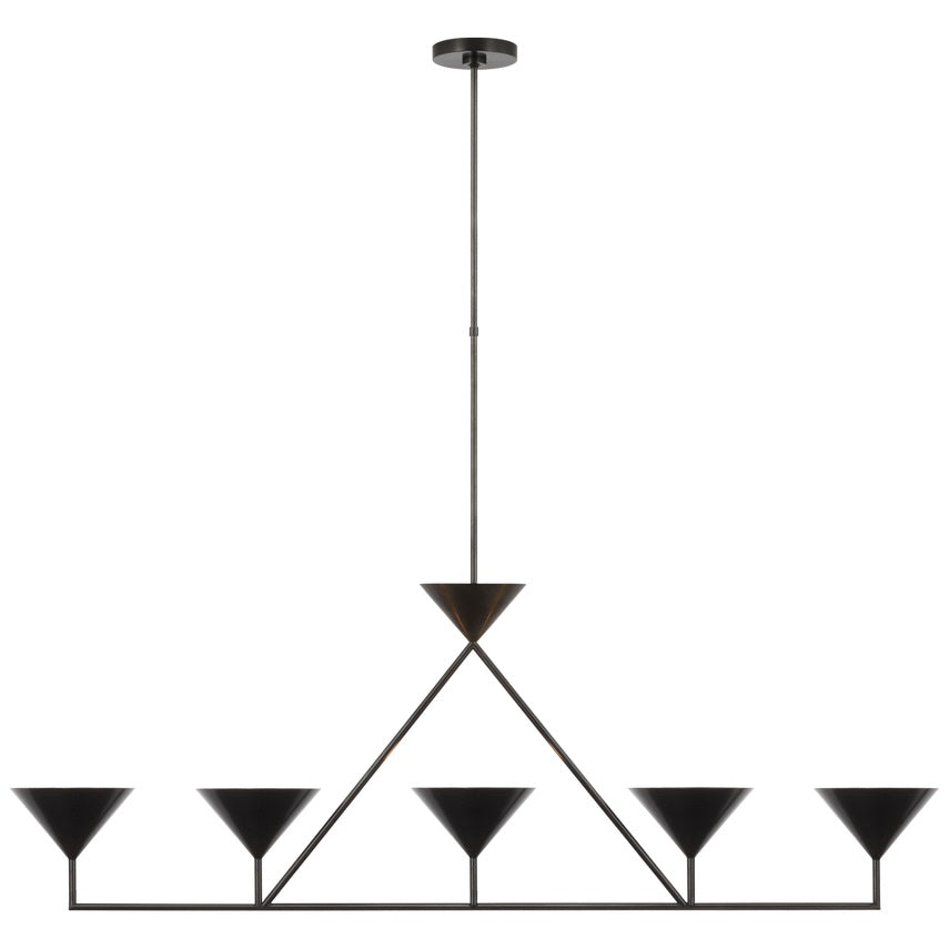 Ulveleth Modern Minimalist Linear Metal Chandelier - Lamp Copper