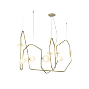 Aurvaryra Modern Minimalist Brass Glass Chandelier - Lamp Copper