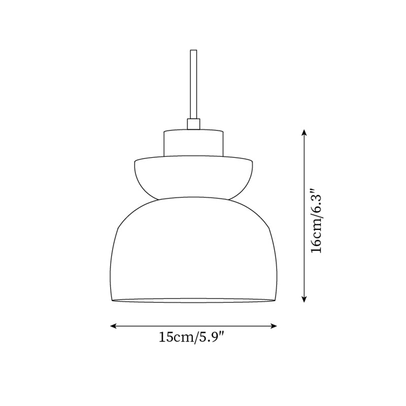 Ritta Travertine Dome Glass Pendant Light - Lamp Copper