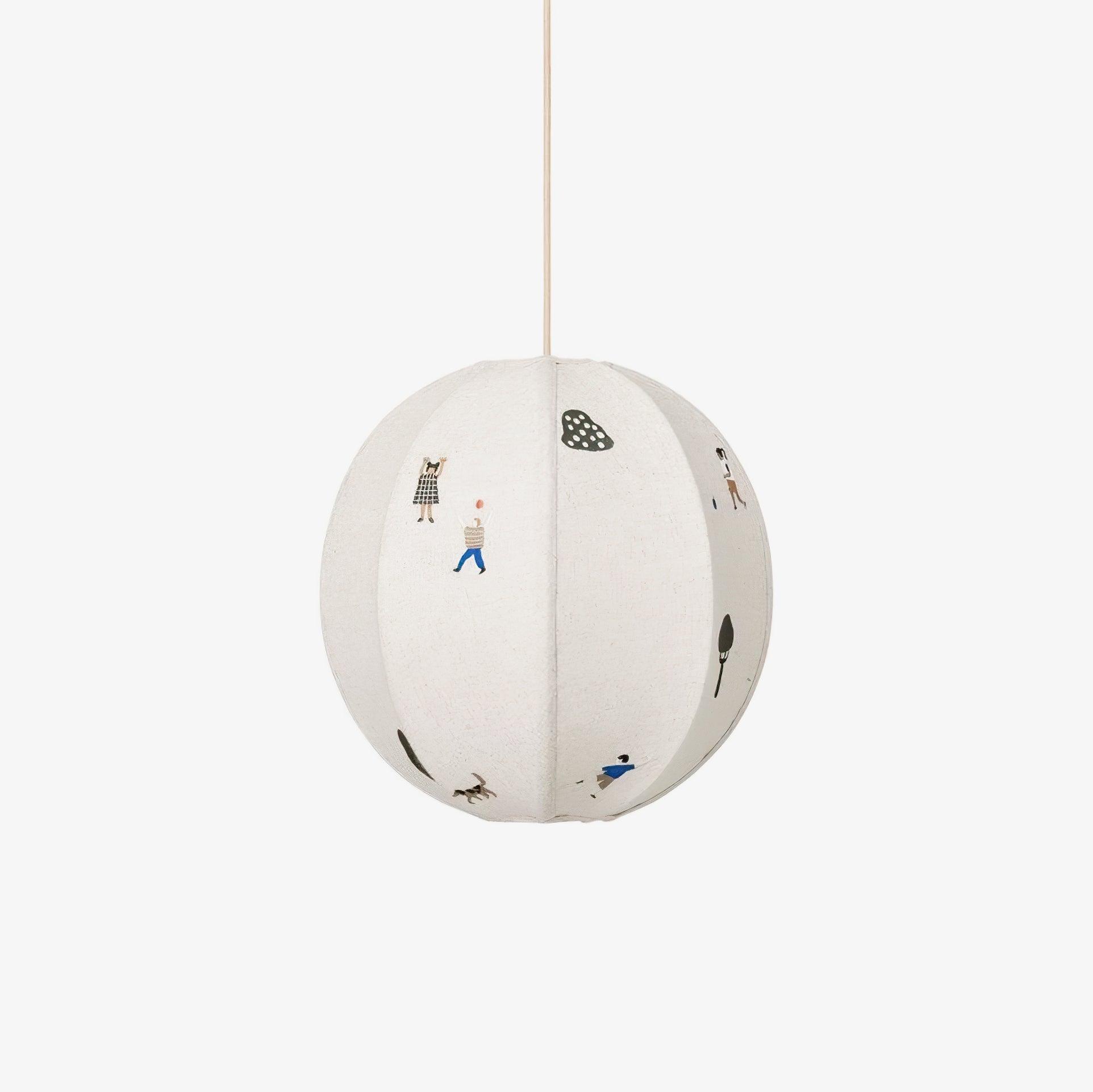 Elva Pendant Light Paper Ball Drawing - Lamp Copper